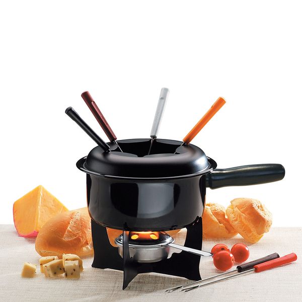 Conjunto para Fondue em Inox Brinox Preto 10 Peças