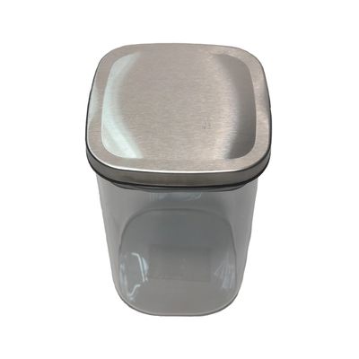 Pote para Mantimento Le em Vidro Borosilicato Hermético com Tampa Inox Quadrado 1,1L