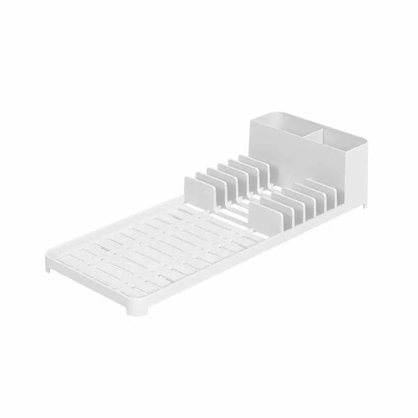 Escorredor de Pratos Coza Single em Plástico com Porta-Talher Branco Escorredor de Pratos Coza Single em Plástico com Porta-Talher Branco