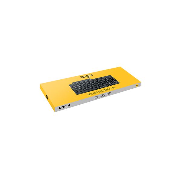 Teclado Bright Multimídia com Fio USB Preto