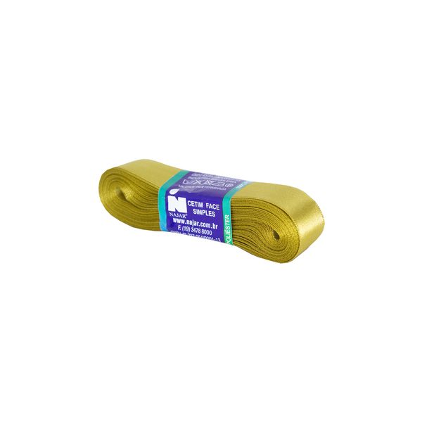 Fita de Cetim Nº05 22mm Peça com 10m Dourado