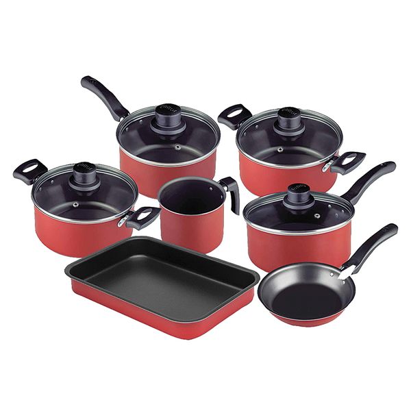Conjunto de Panelas Antiaderente Eirilar Copacabana Vermelha com 7 Peças Conjunto de Panelas Antiaderente Eirilar Copacabana Vermelha com 7 Peças