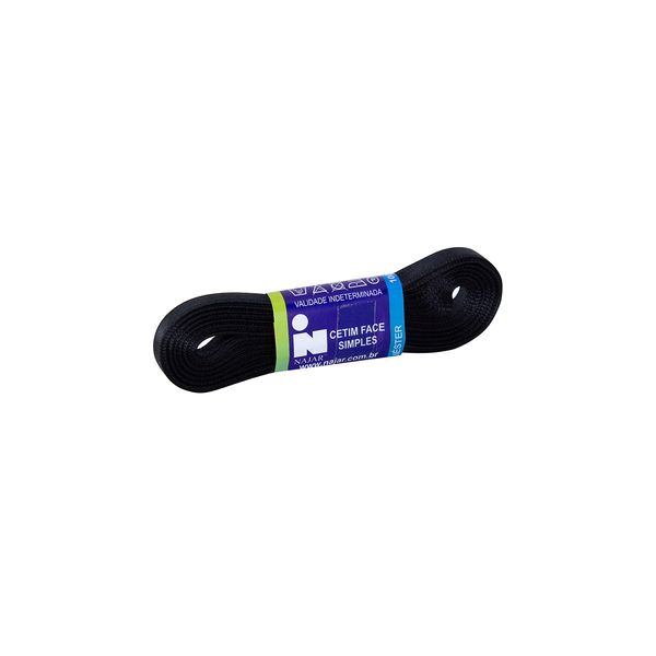 Fita de Cetim Nº01 7mm Peça com 10m Preto