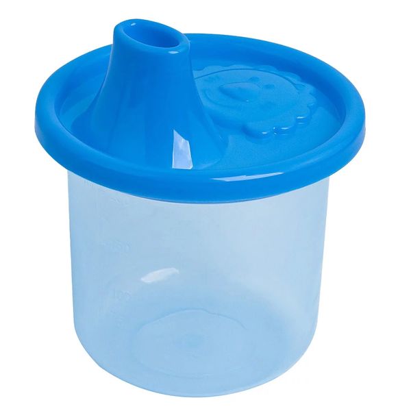 Copo Infantil Pequeno LP House Linha Dindo com Bico Azul 200ml Copo Infantil Pequeno LP House Linha Dindo com Bico Azul 200ml
