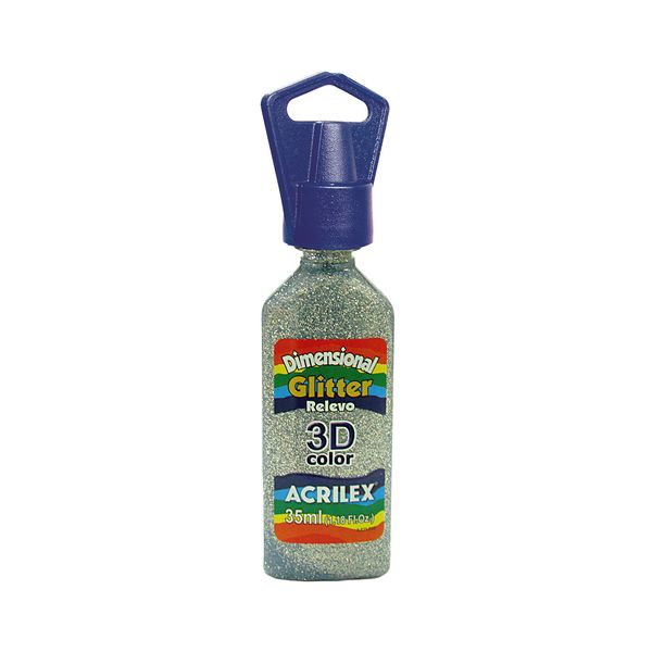 Tinta Dimensional Relevo com Glitter 35ml Prata