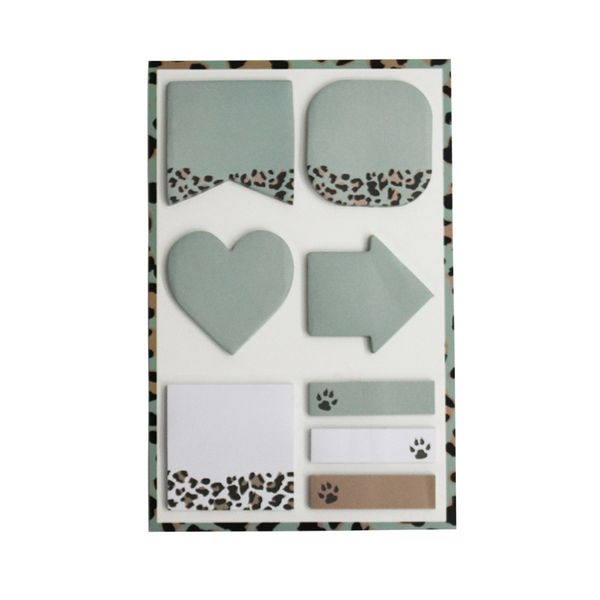Kit Blocos Adesivos Le Anotações Decorados Animal Print com 08 Formatos 30 Folhas Cada Kit Blocos Adesivos Le Anotações Decorados Animal Print com 08 Formatos 30 Folhas Cada