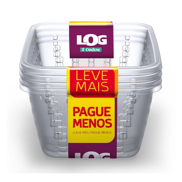Conjunto de Cesto Organizador Ordene em Plástico Incolor Médio Leve 4 Pague 3