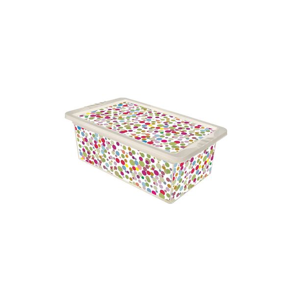 Caixa Organizadora São Bernardo em Plástico Cristal Poá Colorida 5,5L