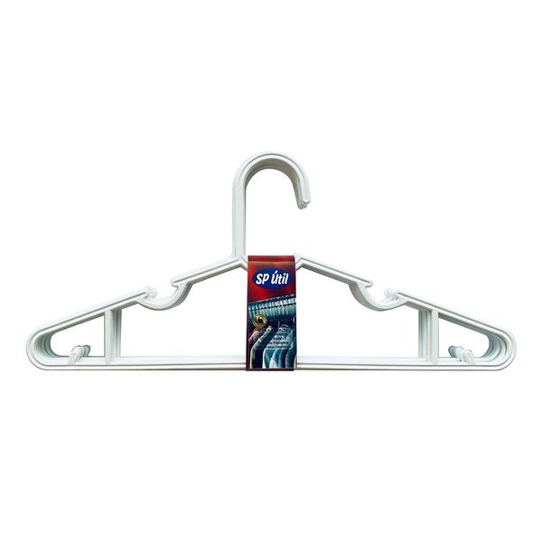 Conjunto de Cabides de Plástico SP Útil Slim Luxo Branco 10 Unidades Conjunto de Cabides de Plástico SP Útil Slim Luxo Branco 10 Unidades