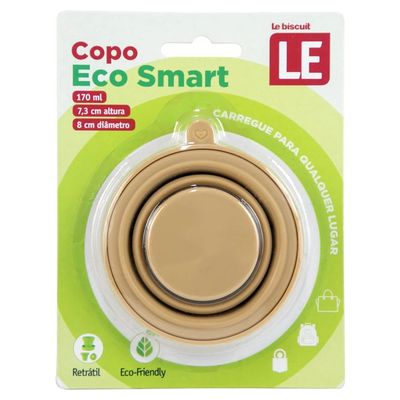 Copo Retrátil de Silicone Le Ecosmart Areia 170ml