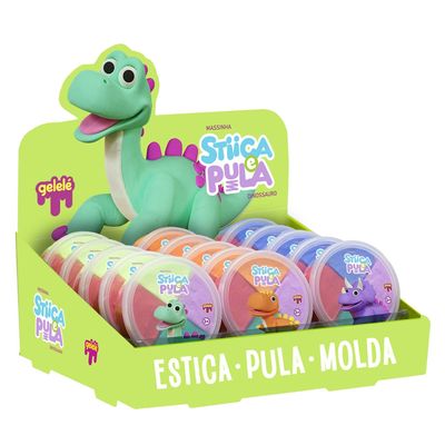Massinha Stiica e Pula Doce Brinquedo Dinossauro 20g - Item Sortido