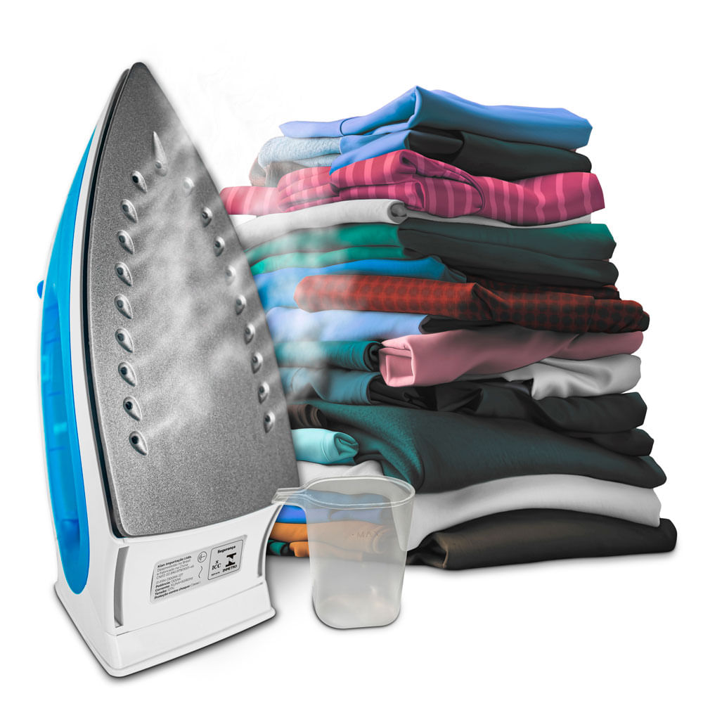 Ferro de Passar Roupa a Vapor Kian Azul 220V