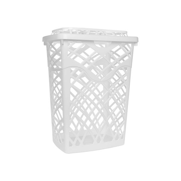 Cesto de Roupa Jaguar Telado Retangular com Tampa Branco 60L