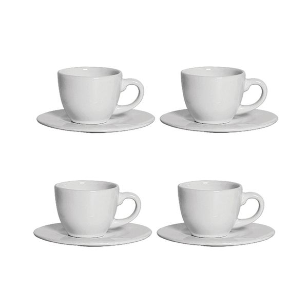 Conjunto de Xícaras de Café Scalla em Cerâmica 4 Peças 100ml