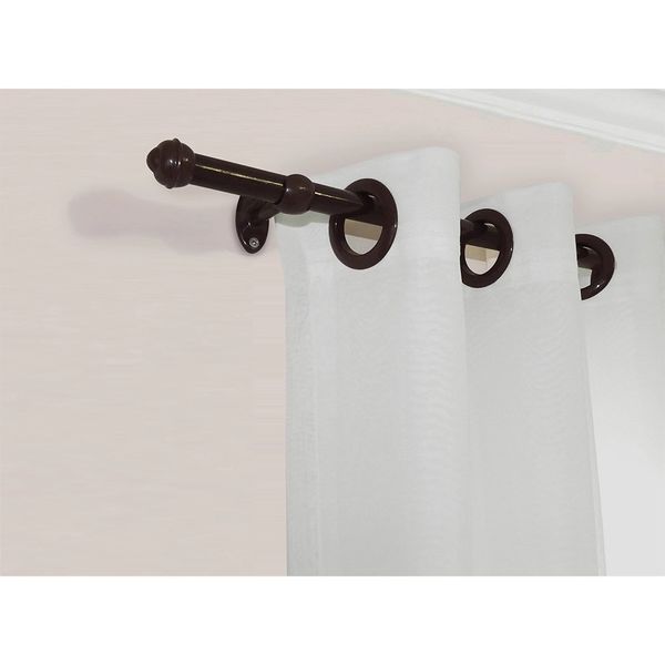 Kit Varão Bella Arte Pratiko Basic 19mmx3m com 3 Suportes em Madeira Imbuia