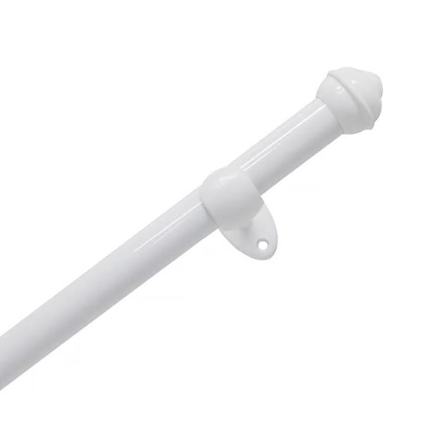Kit Varão Bella Arte Pratiko Basic 19mmx3m com 3 Suportes em Madeira Branco