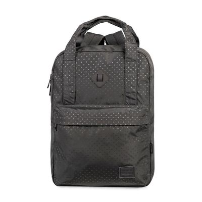 Mochila Escolar Feminina Juvenil Polka Dots Cinza U / Cinza