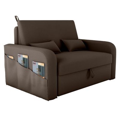 Sofá Cama Com Baú Gorteen Veludo Marrom