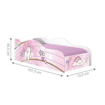 Mini Cama Fun Unicónio Rosa Infantil Com Colchão