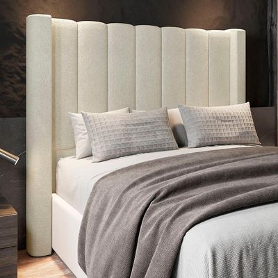 Cabeceira Casal King Cama 195cm Claire I02 Bouclê Bege - Mpozenato