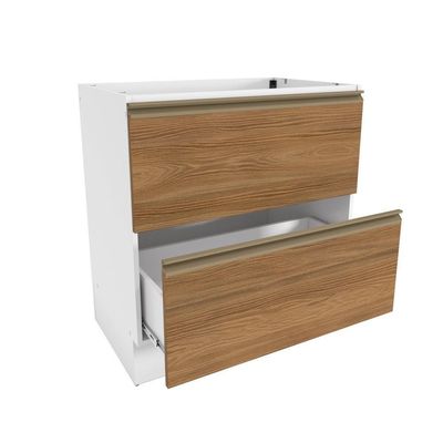 Balcão 2 Gavetas Kappesberg Celeste 100% Mdf Branco-nogueira 80cm