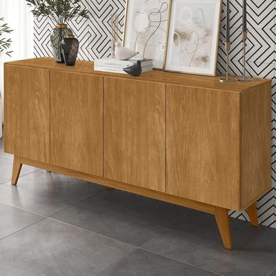 Balcao Buffet Ares 4 Portas 161 Cm Nature Tebar Nature