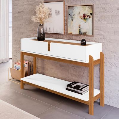Aparador Para Sala Retrô Welch Branco Cedro