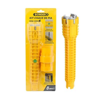 Kit 8 Em 1 Chave Hidraulica Para Pia Bom-3205 Para Reparos E Instalações De Torneiras E Encamento