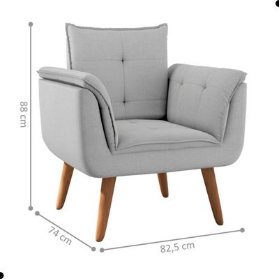 Conjunto Poltrona Para Sala De Recepção Silveiras Linha Cinza