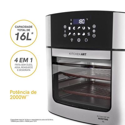 Air Fryer Kitchen Art 16L 4 Em 1 Com Espeto Rotisserie KAF16A 220V