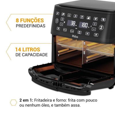 Air Fryer Philco 14L 4 em 1 Painel Digital PAF14A 220V
