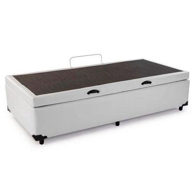 Cama Box Baú Solteiro Sintético Serene Branco 88x188x44