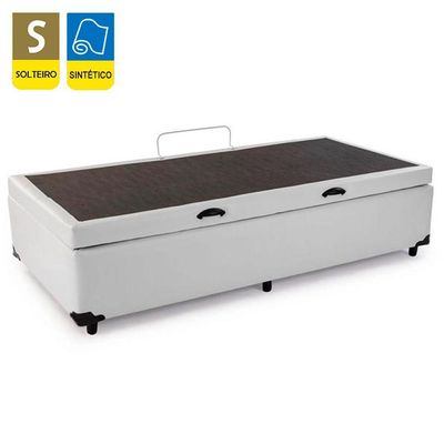 Cama Box Baú Solteiro Sintético Serene Branco 88x188x44