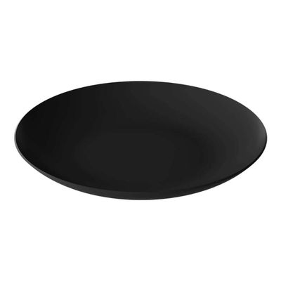 Jogo 6 Pratos Rasos Redondos 25cm Pratos Plástico Preto Servir Lanches Petiscos Coza
