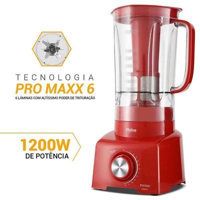 Liquidificador Philco PH900 Vermelho 1200W 110V