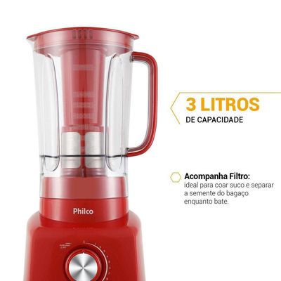 Liquidificador Philco PH900 Vermelho 1200W 110V