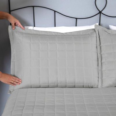 Kit Cobre Leito Matelado Dupla Face Soft 3 Peças King 100% Poliéster - Cinza