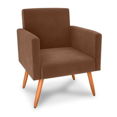 Poltrona Para Decoração Belém Veludo Ferrugem
