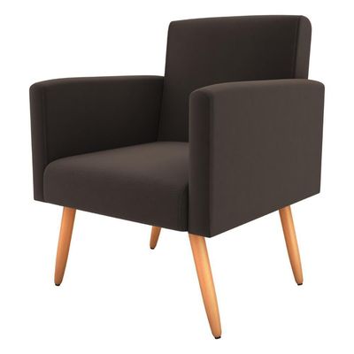 Poltrona Para Decoração Sara Suede Marrom