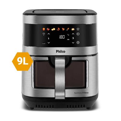 Air Fryer Philco 9L Visor Glass Painel Digital PAF90C 220V