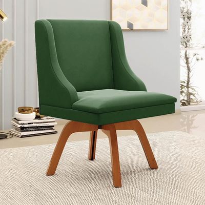 Kit 8 Cadeiras Estofadas Giratória Para Sala De Jantar Lia Suede Verde - Ibiza