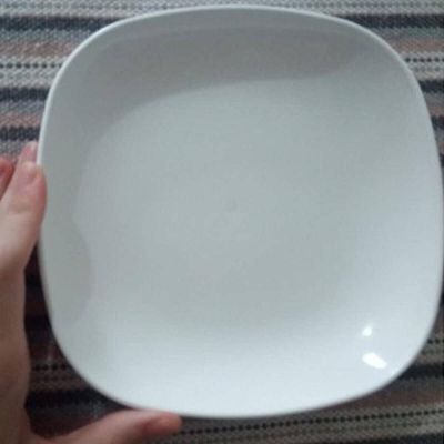 Kit 12 Pratos Brancos Quadrados  17cm Coza Plástico Bandeja Essential Bar Restaurante