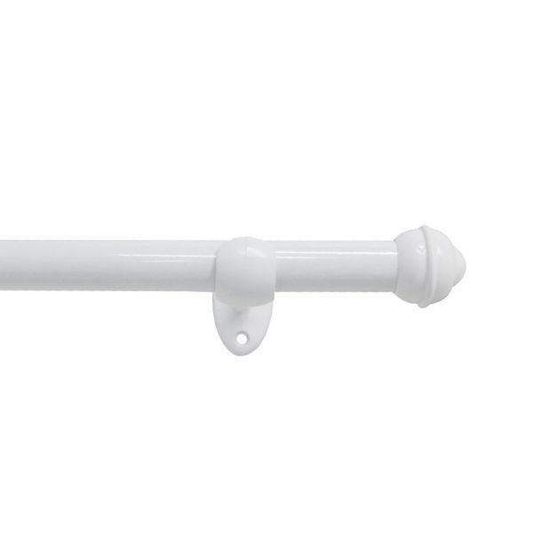Kit Varão Bella Arte Pratiko Basic 19mmx1,50m com 2 Suportes em Madeira Branco