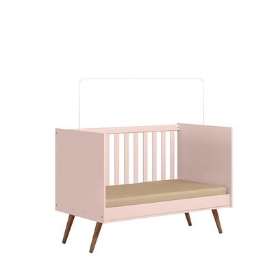Berço Retro Mini Cama Com Pés Gael Rosa