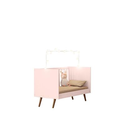 Berço Retro Mini Cama Com Pés Gael Rosa