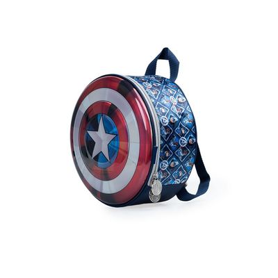 Lancheira Escolar Masculina Capitão América Premium Azul U / Azul escuro