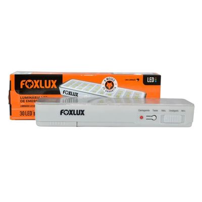 Kit 5 Luminária Led Emergência Bivolt Recarregável Foxlux