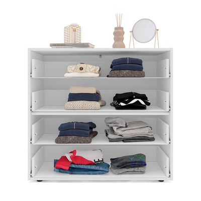 Cômoda Valência 4 Gavetas Creme e Freijó