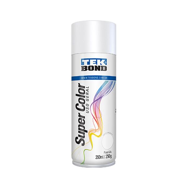 Tinta Acrílica Spray Super Color 350ml/250g Branca Fosco