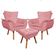 Kit 2 Poltronas Decorativas Pés Palito Com Puff Opla Suede Rose - Ibiza